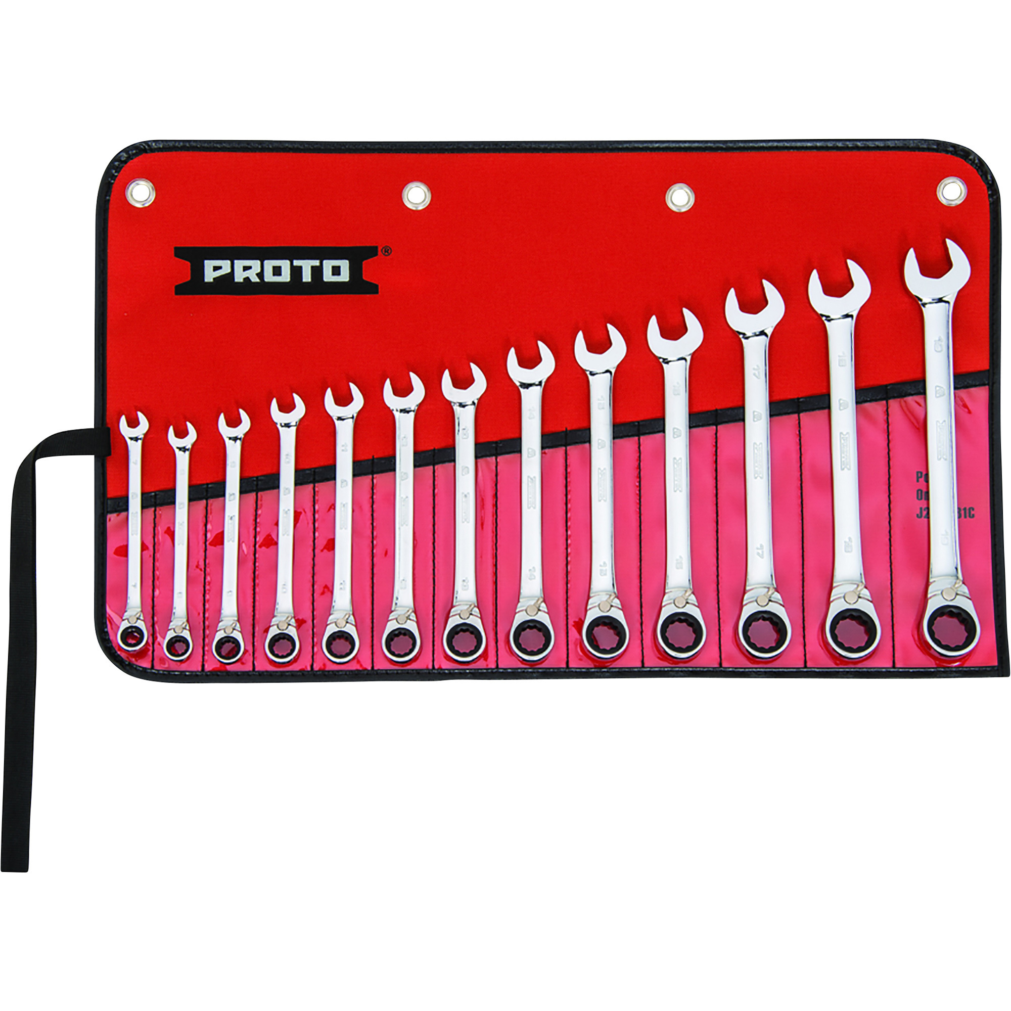Proto Combination Reversible Ratcheting Wrench Set, 13-Pc., Metric, Full-Polish Finish, Model# JSCVMT-13S